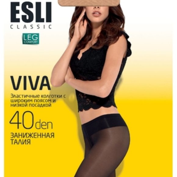 Conte/Esli Viva 40 Den - Classic Low Waist Women's Tights (Size M & L) - Picture 1 of 5